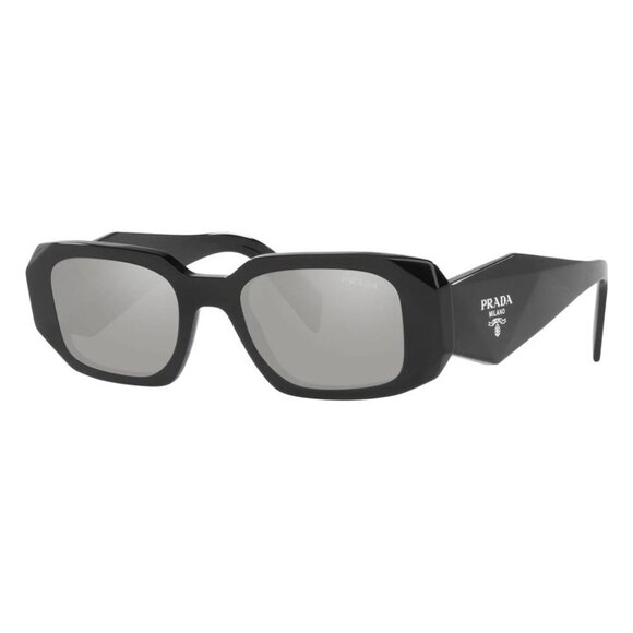 Prada Light Grey Mirror Silver Geometric Ladies Sunglasses - Picture 1 of 3